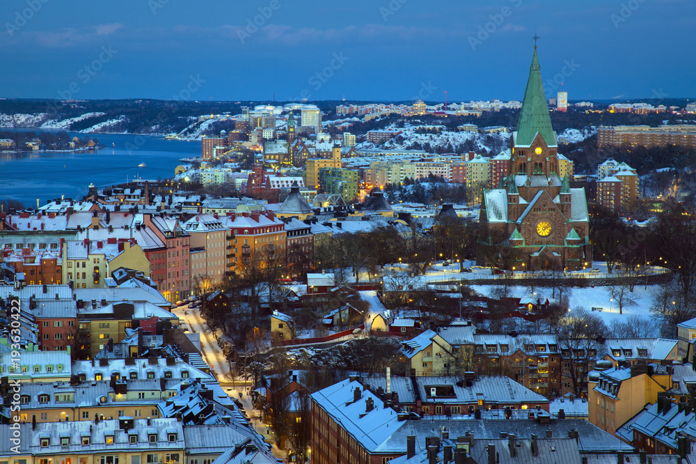     Aerial view of Stockholm City