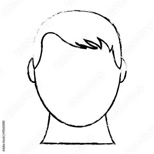 grunge avatar man head with default face and hairstyle