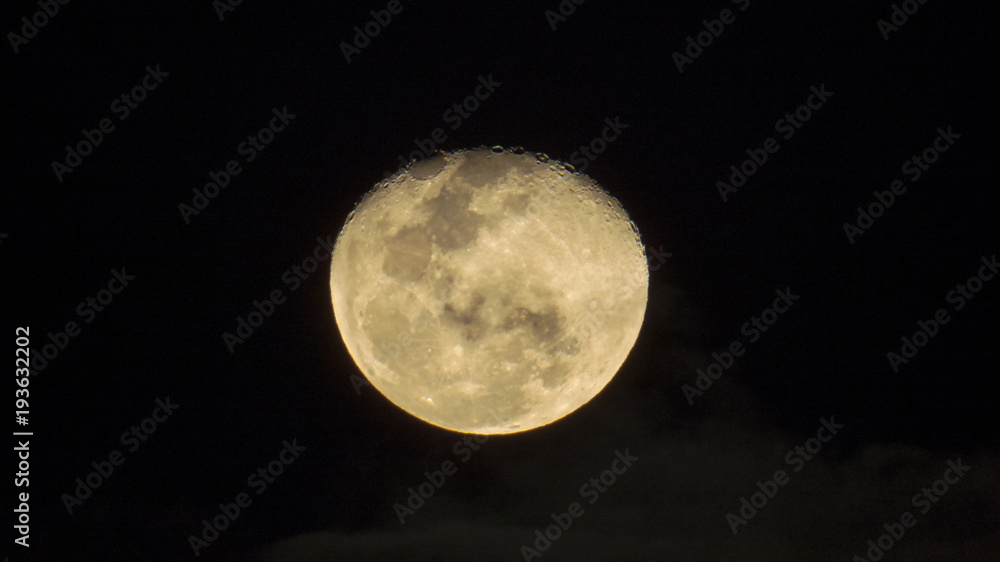 A detailed moon in the dark Dominican sky. The photo was taken from Puerto Plata.