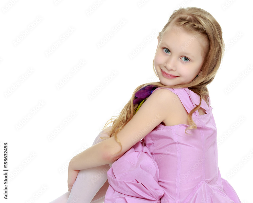 Beautiful little girl 5-6 years.