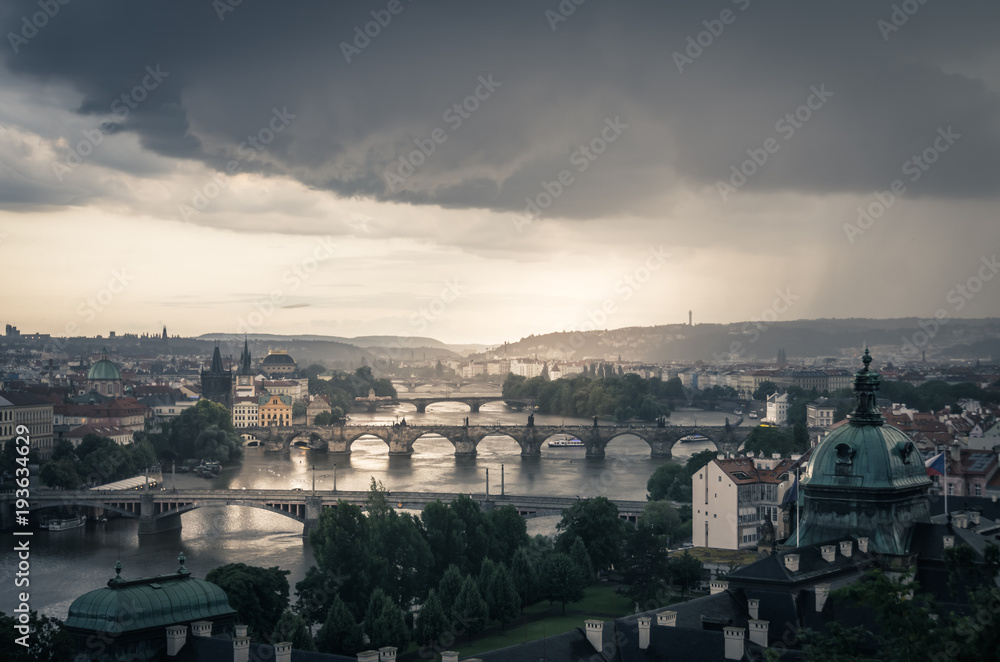 Dramatic Storm Over Prague