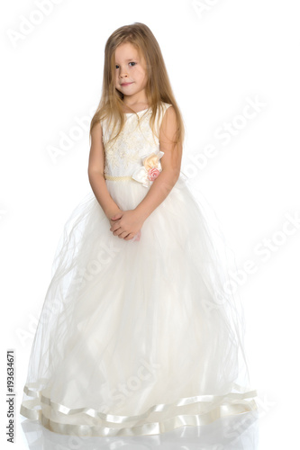 Little princess in white dress