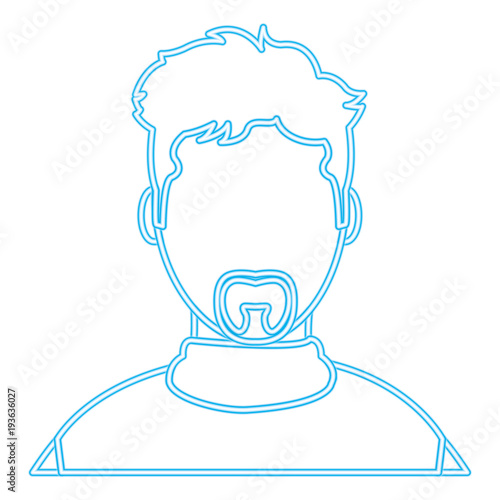 neon line avatar man with casual shirt and faceless