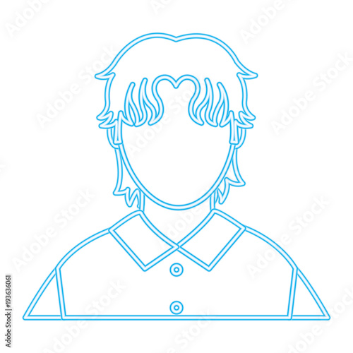 neon line avatar man with default face and shirt