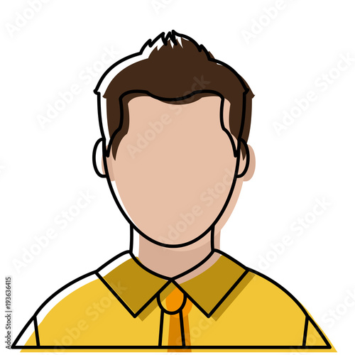 colorful avatar man with faceless and elegant shirt