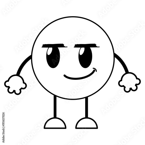 Fotografi line rogue emoji expression with arms and legs