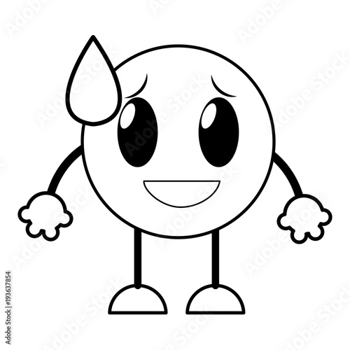 line shame laugh emoji expression with arms and legs