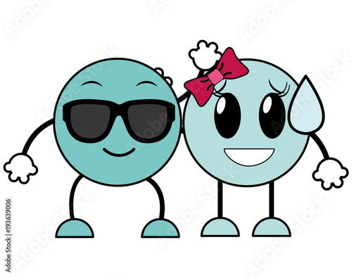 line color couple cool and shame laugh face emoji