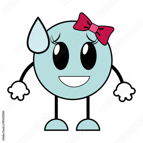 line color shame laugh female emoji expression with arms and legs