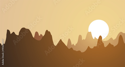 Sunset mountain scene