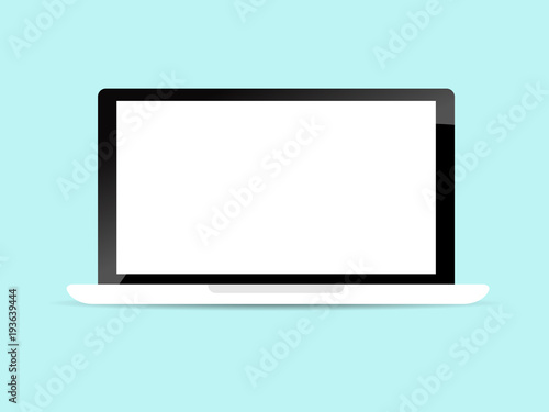 illustration of blank display laptop vector background