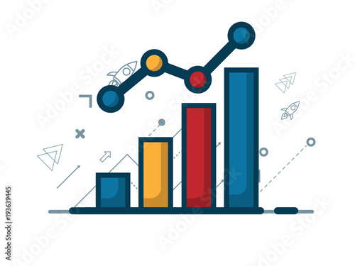 illustration of growth graph with growth arrow, business concept