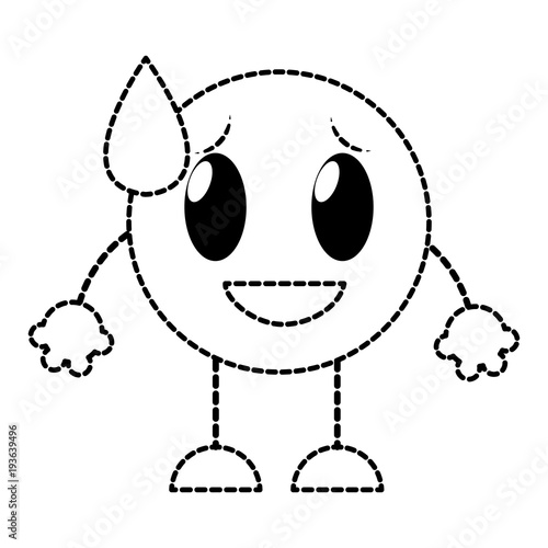 dotted shape shame laugh emoji expression with arms and legs