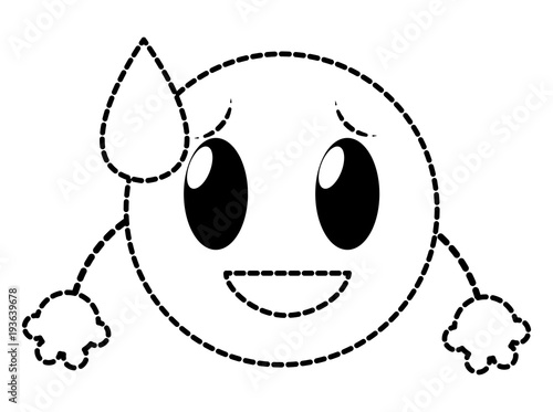 dotted shape shame laugh emoji face expression with arms