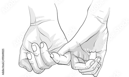 hand holding hand together vector