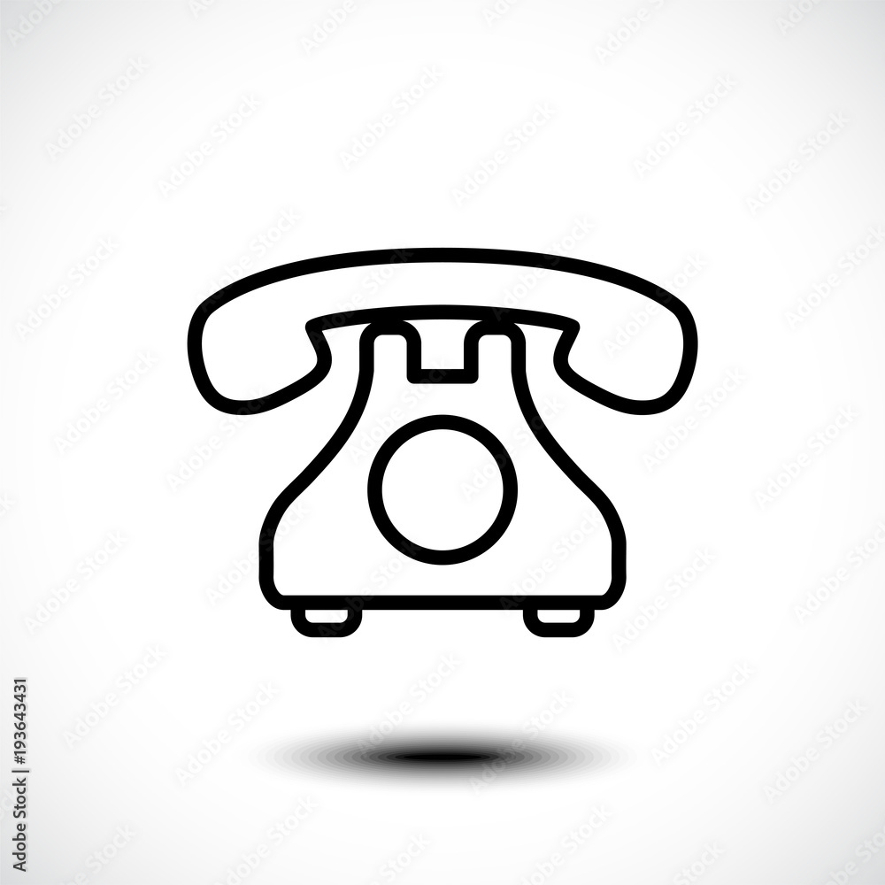 Retro telephone icon. Vector illustration