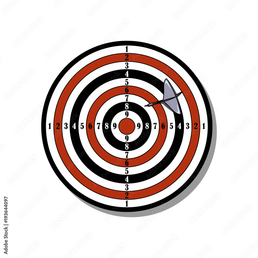 Vector illustration with target and darts on the white background. Vector illustration with target and darts on the white background.