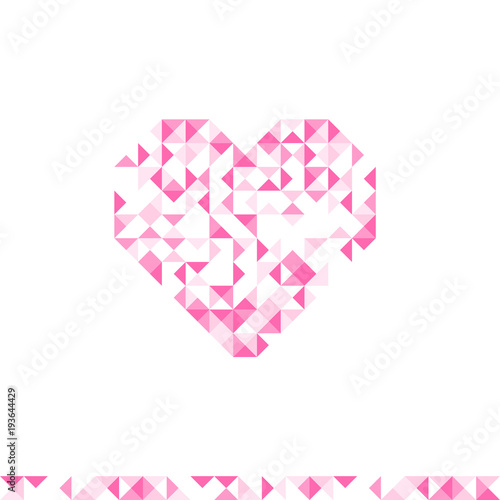 Wallpaper Mural Abstract geometric pattern Heart symbol shape design pink color illustration isolated on white background with copy space, vector eps 10 Torontodigital.ca