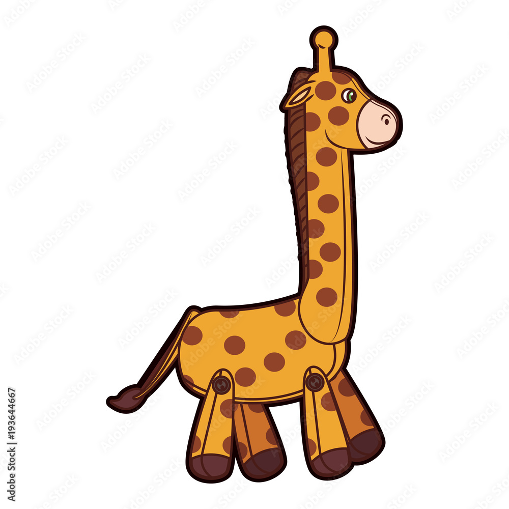 Naklejka premium Stuffed giraffe cartoon vector illustration graphic design