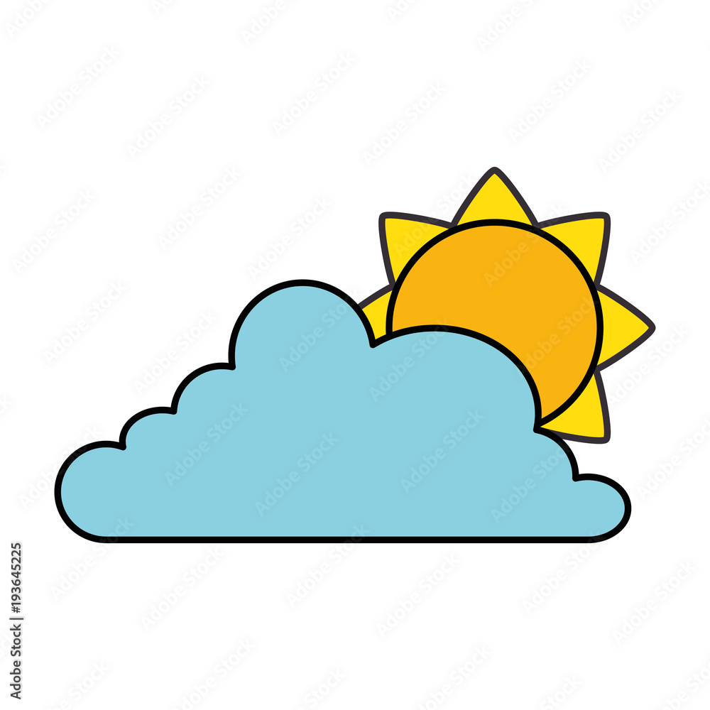 cloud weather with sun vector illustration design cloud weather with sun vector illustration design
