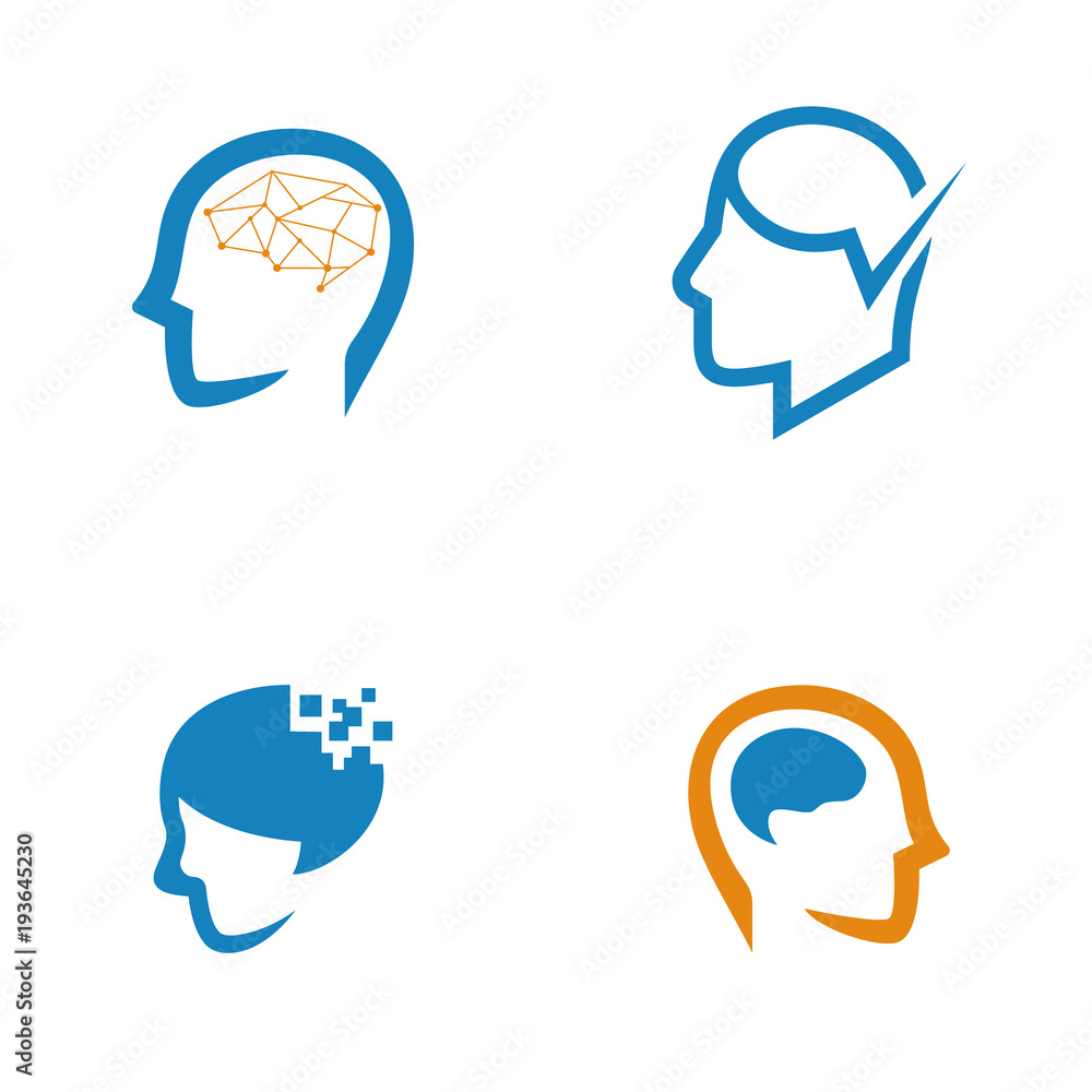 brain logo vector icon illustration collection
