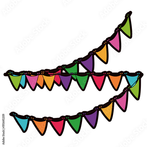 Decorative pennants isolated vector illustration graphic design