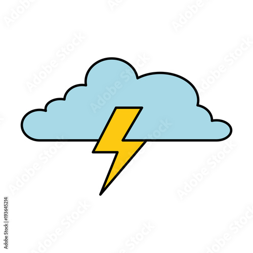 cloud weather with thunder vector illustration design