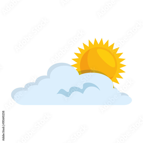 cloud weather with sun design