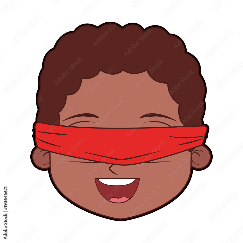 Boy with blinfolded face vector illustration graphic design Boy with blinfolded face vector illustration graphic design