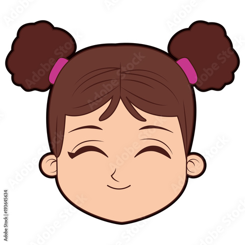 Beautiful girl face cartoon vector illustration graphic design