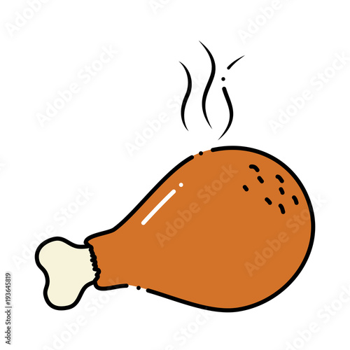 delicious chicken thigh icon vector illustration design