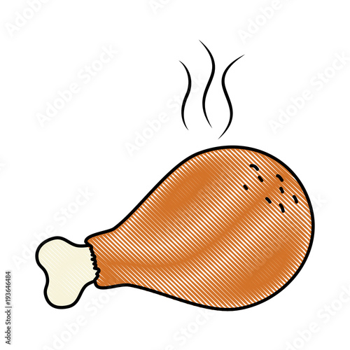 delicious chicken thigh icon vector illustration design