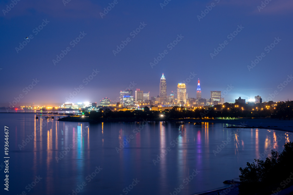 Cleveland at Night from Edgewater Park