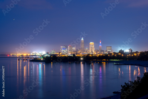 Cleveland at Night from Edgewater Park
