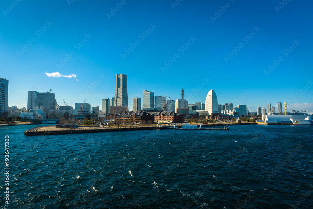 Skyiline of Minatomorai Yokohama, Japan
