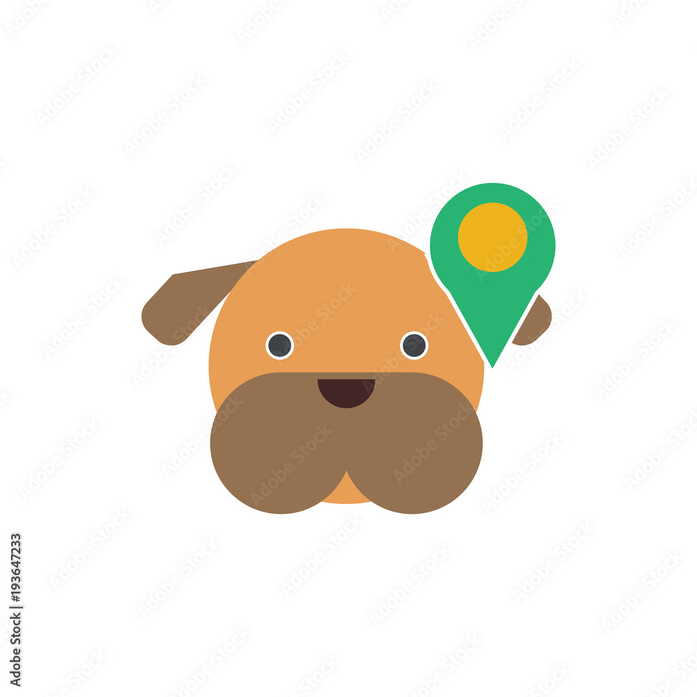 Pin Dog Logo Icon Design