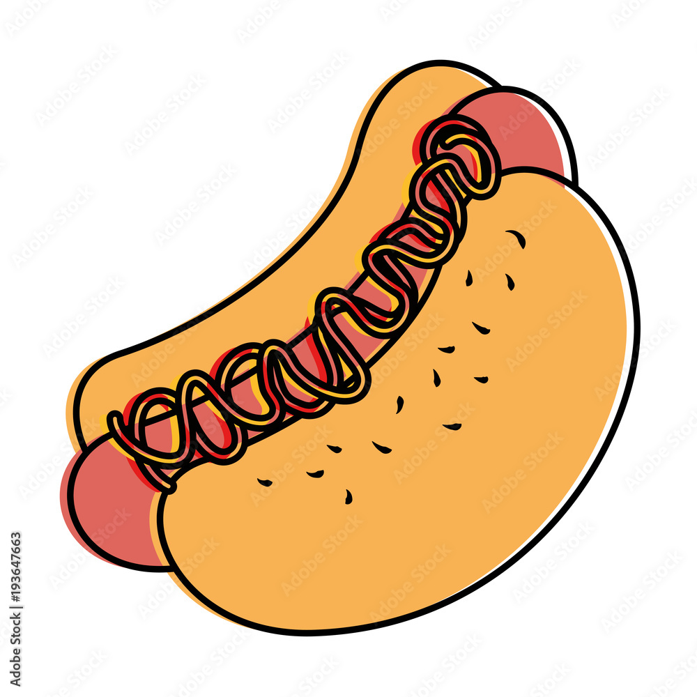 delicious hot dog fast food vector illustration design delicious hot dog fast food vector illustration design