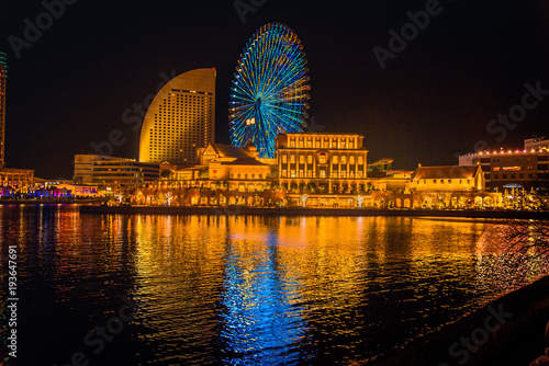 Night View of Yokohama Minatomirai,Yokohama, Kanagawa Prefecture, Japan 