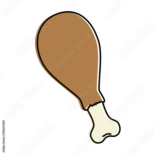 delicious chicken thigh icon vector illustration design