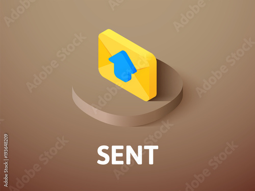 Sent isometric icon, isolated on color background © sidmay