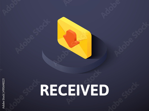Free Download Recived isometric icon, isolated on color background - GFXLoad