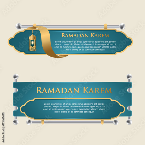 Set of banners template with Islamic design