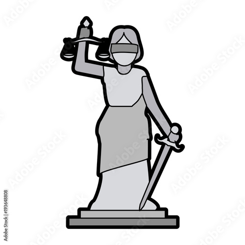 Woman justice balance symbol vector illustration graphic design