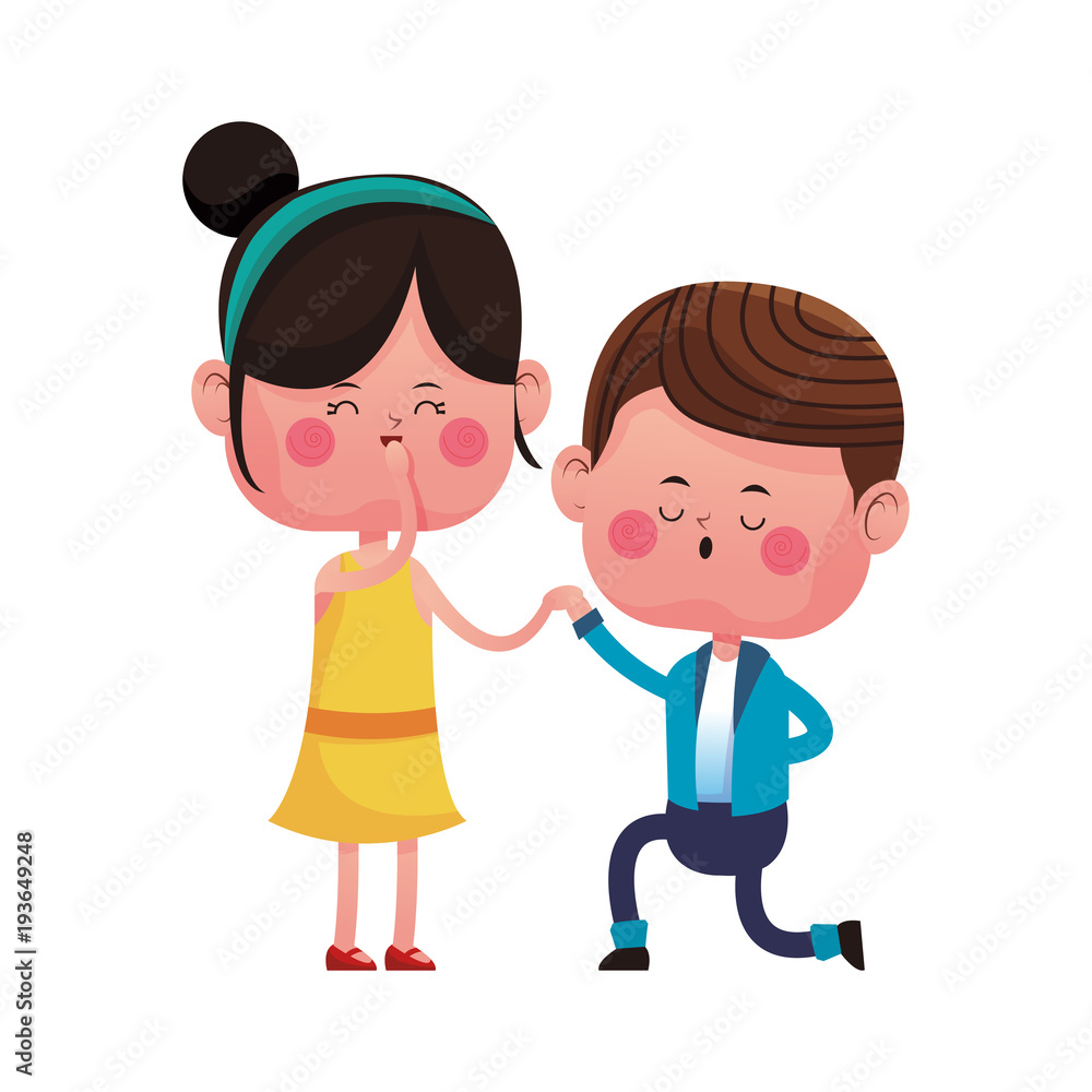 Cute boyfriend on knees cartoon vector illustration graphic design Cute boyfriend on knees cartoon vector illustration graphic design