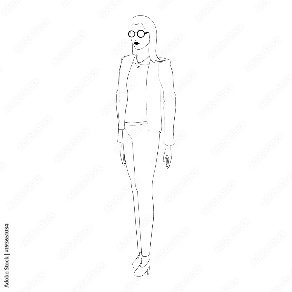Fashion woman model vector illustration graphic design