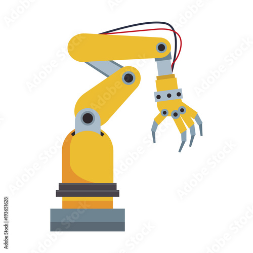 Factory robot arm vector illustration graphic design