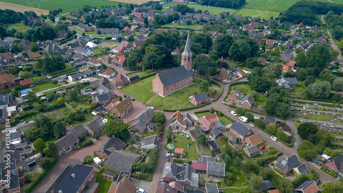 Typical Dutch town built around a church