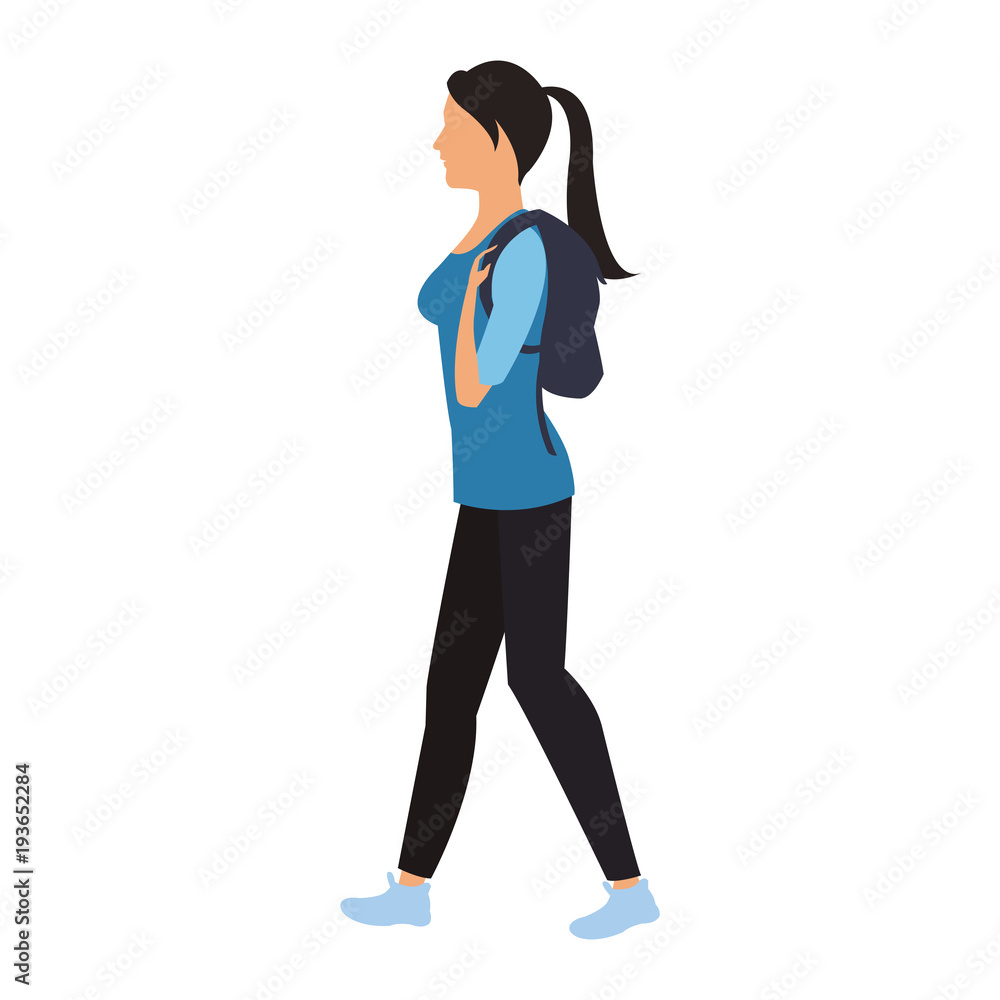Woman walking cartoon vector illustration graphic design Woman walking cartoon vector illustration graphic design