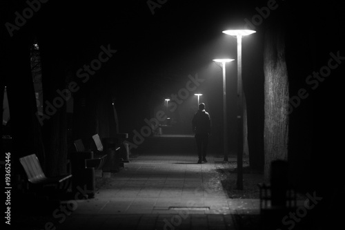 A man in fog photo