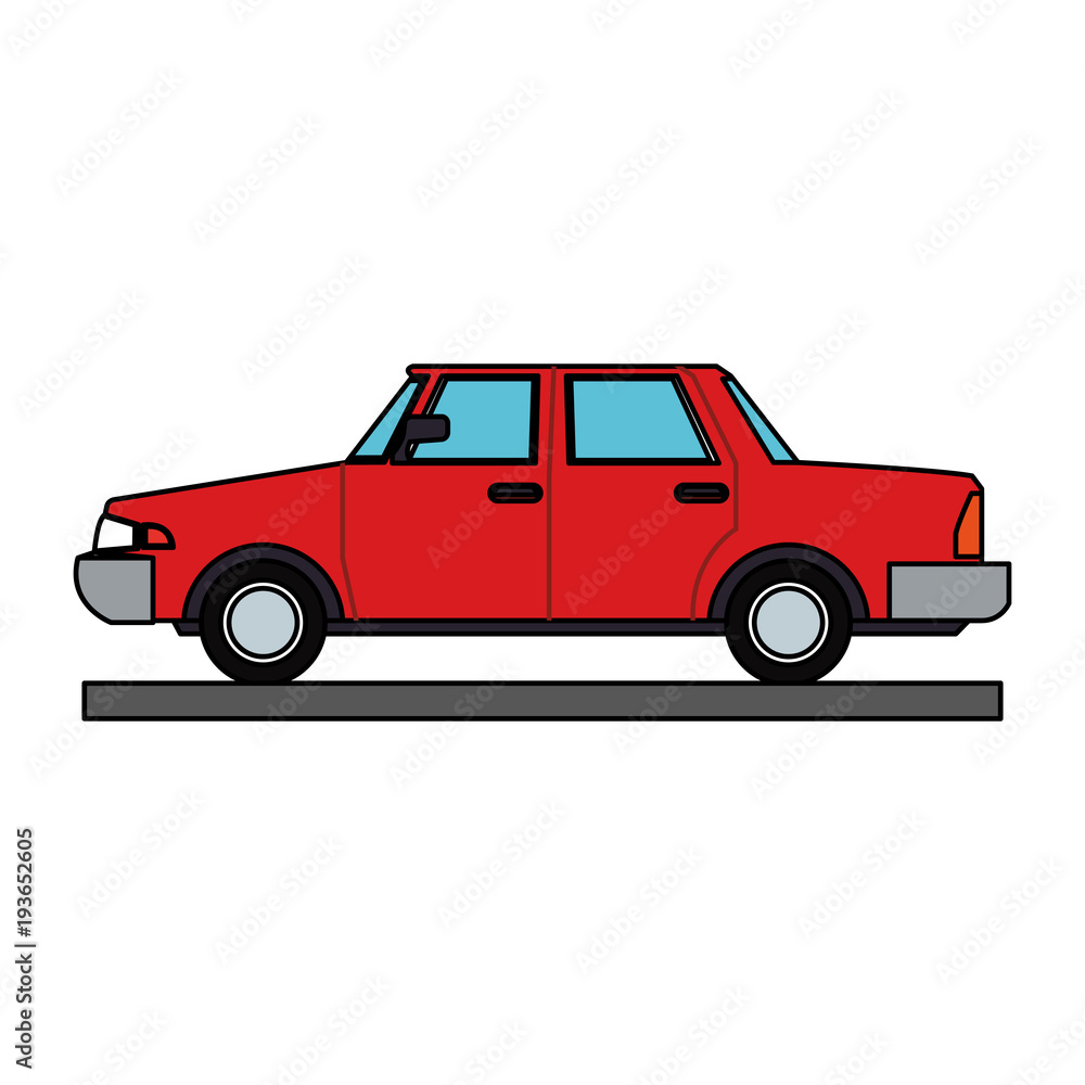 Sedan vehicle cartoon vector illustration graphic design